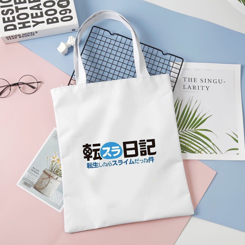 Túi tote vải trắng đeo vai in hình Tensei-shitara Slime datta Ken Lúc đó, tôi đã chuyển sinh thành Slime