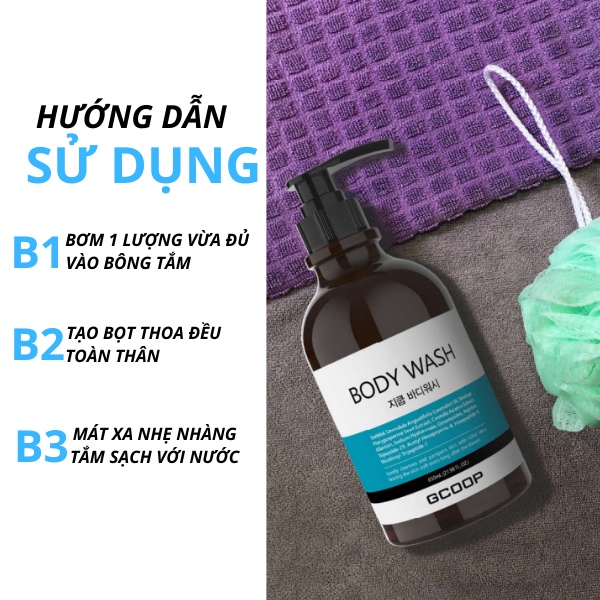 Sample sữa tắm DƯỠNG ẨM TRẮNG DA GCOOP Mikeybeauty92 Hàn Quốc chiết xuất thiên nhiên 100% (10 gói)