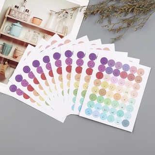 1 tờ 48 sticker tròn emoji cảm xúc,tấm sticker cute nhiều biểu tượng cảm xúc
