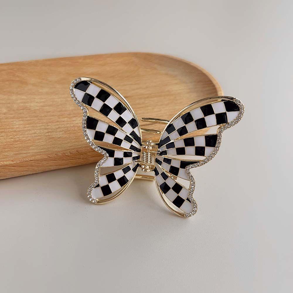 IVORY Kẹp Tóc Hình Bướm Bằng Kim Loại Đính Đá Phong Cách Hàn Quốc Cho Nữ Giá Đỡ