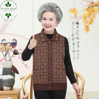 [HÀNG QUẢNG CHÂU] Áo gi lê len người già thu đông áo gi lê len cho bà và mẹ.
