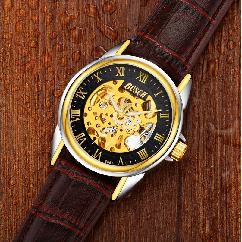 ĐỒNG HỒ NAM BOSCK AUTOMATIC - DÂY DA NÂU