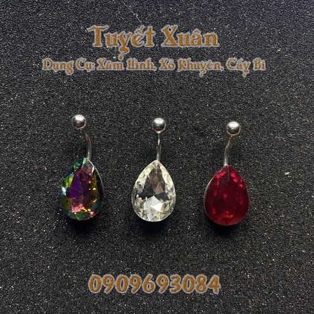 Khuyên rốn viên ngọc thời trang chất liệu titan không rỉ đá sáng đẹp sang trọng thời thượng