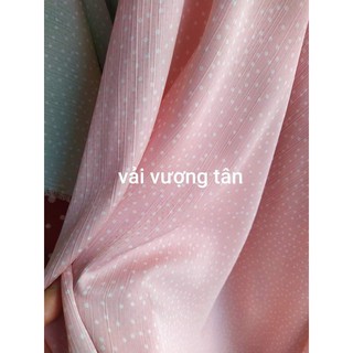 Vải lụa tằm chấm bi