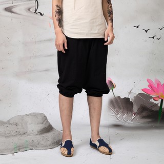 Quần Lửng Bo Chun Vải Đũi/Linen Chính Hãng Rough
