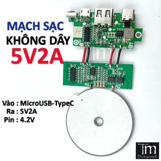 Mạch Sạc Dự Phòng Sạc Không Dây 5V 2A HIển Thị LCD