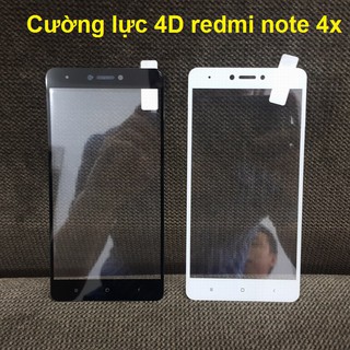Miếng dán cường lực 4D Full màn hình Xiaomi.Redmi Note 4X(ĐEN-TRẮNG)