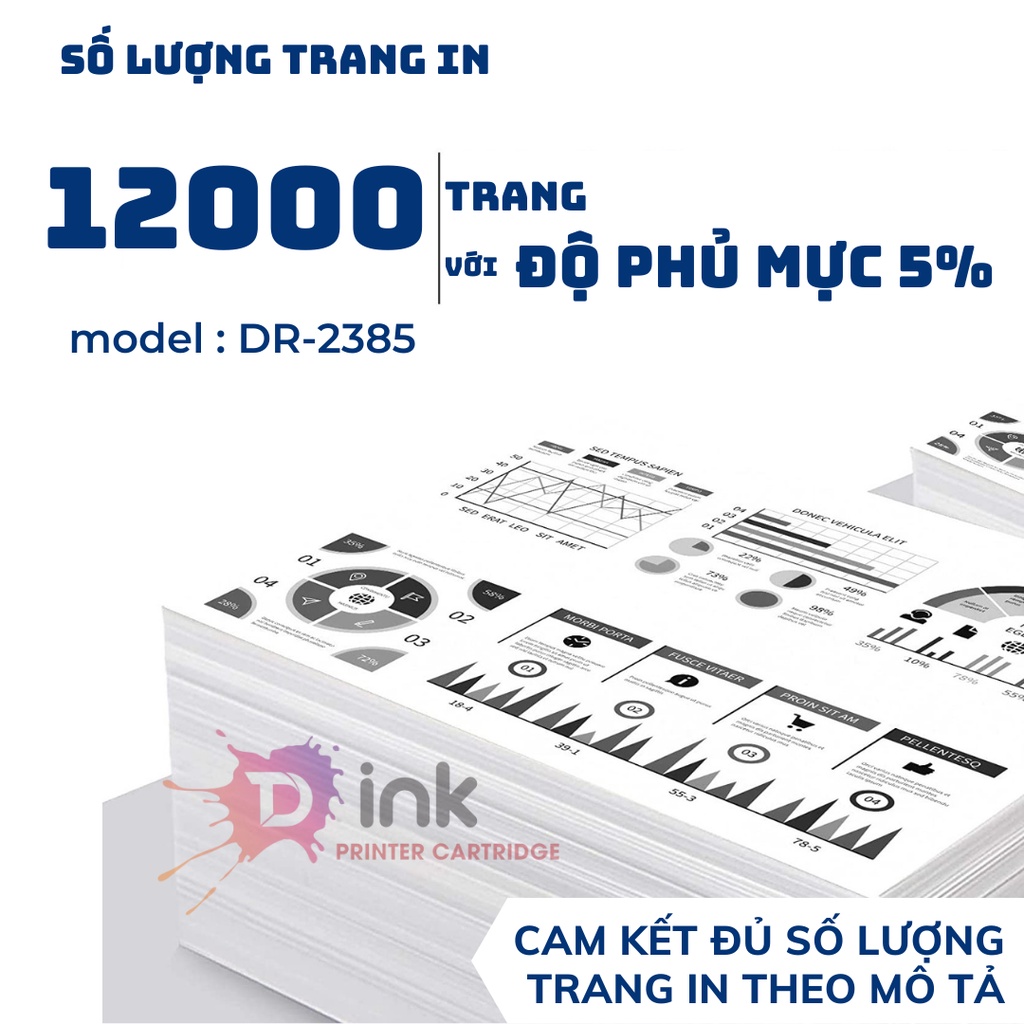 Cụm Trống TDink DR2385 - Dùng cho máy in laser BROTHER HL L2321D / HL L2361DN / HL L2366DW ...