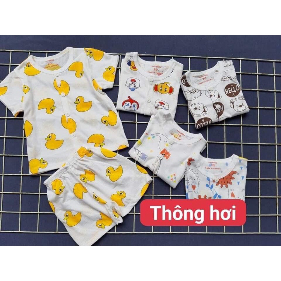 HÀNG LOẠI 1_ Bộ cotton thông hơi cộc khuy cho bé trai và bé gái