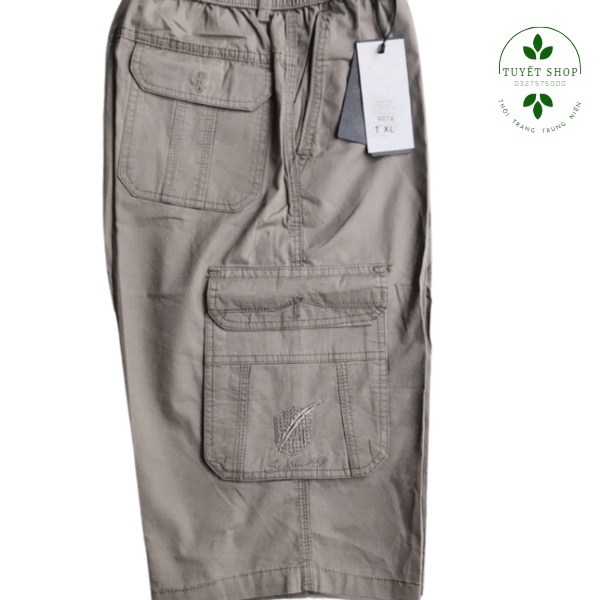 Quần Short Kaki Nam Lưng Thun Có Dây Rút Túi Hộp Cao Cấp Trung Niên Loại 1Dày Dặn Có Bigsie 100kg Mềm Mịn Thoáng Mát