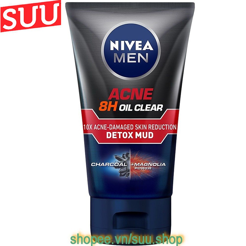 Sữa Rửa Mặt Nam 100g Nivea Men Bùn Khoáng Kiểm Soát Nhờn & Ngừa Mụn, suu.shop cam kết 100% chính hãng