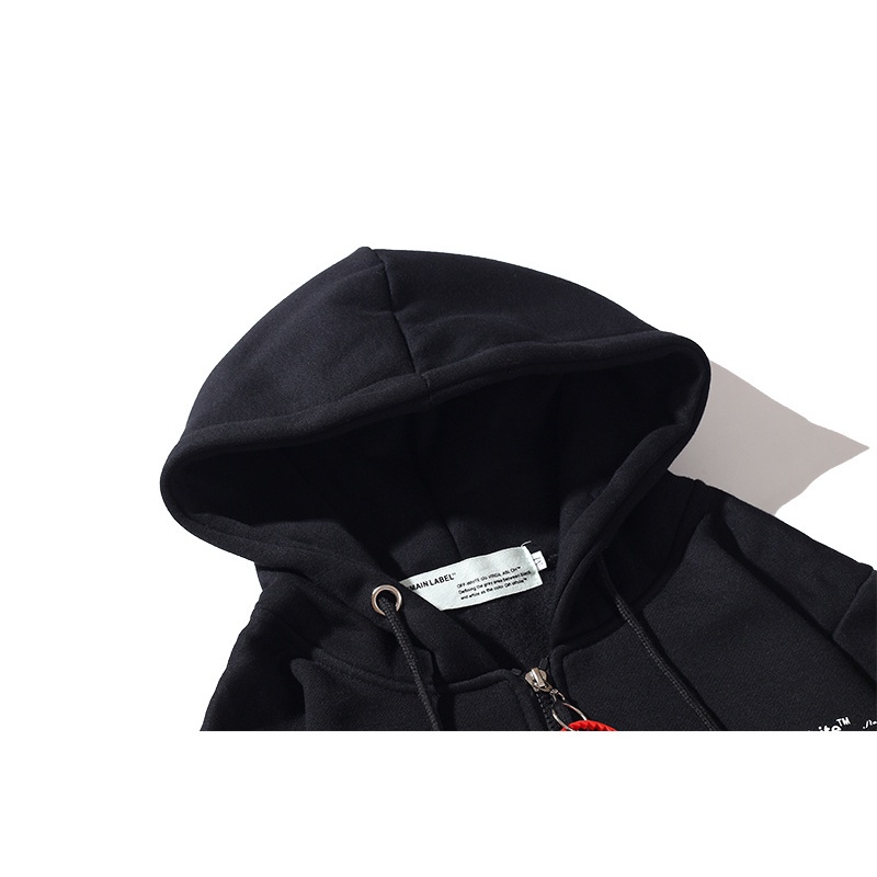 Áo khoác có mũ trùm họa tiết Off-White thời trang cao cấp cho nam/ nữ