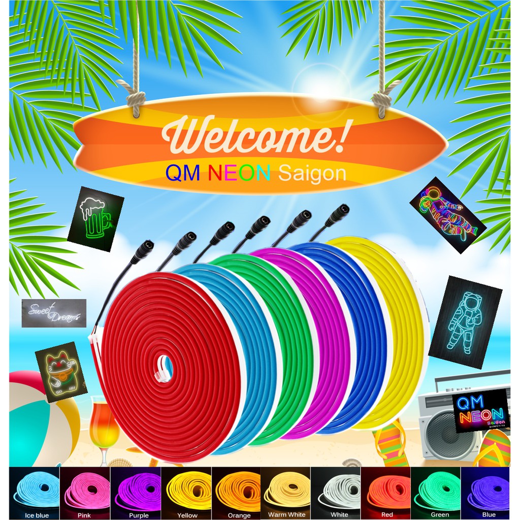 DÂY LED NEON 12V DÀI 5 MÉT , ÁNH SÁNG CỰC CHILL