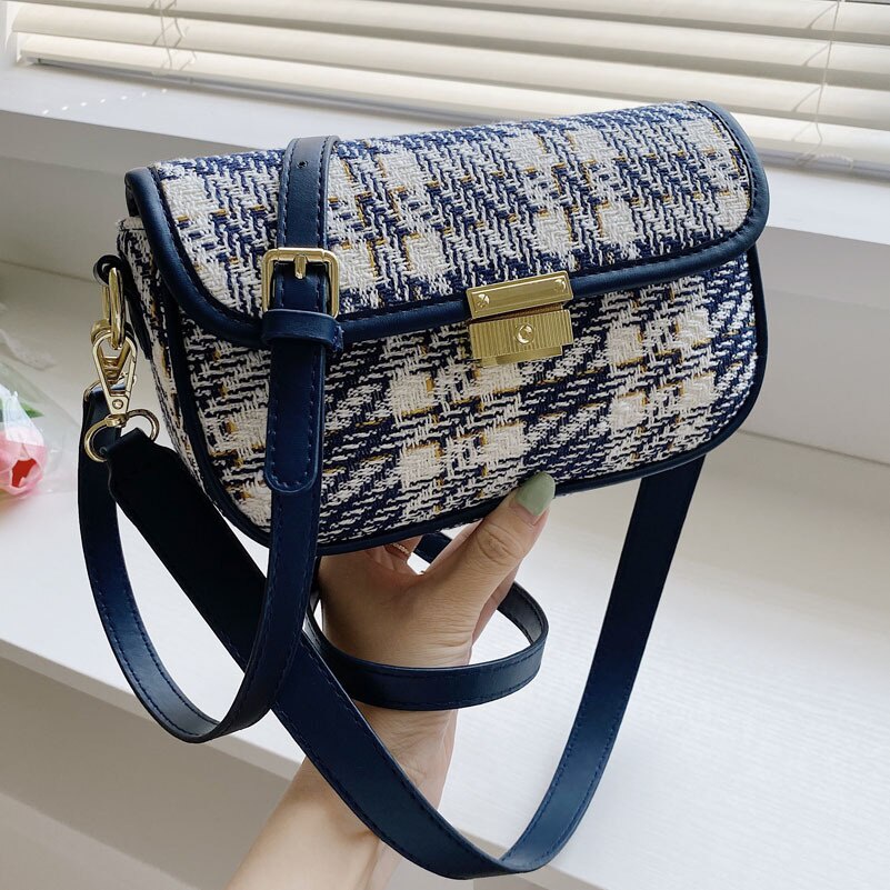 Túi đeo vai nữ JASMIN NOIR bằng len thời trang đơn giản Hình vuông nhỏ