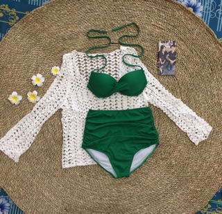 [NHIỀU MÀU] Bikini cạp cao áo cúp ngực