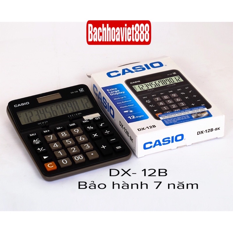 Máy tính Casio DX-12B chính hãng, máy tính để bàn DX12B bảo hành điện tử 7 năm casio dx12b