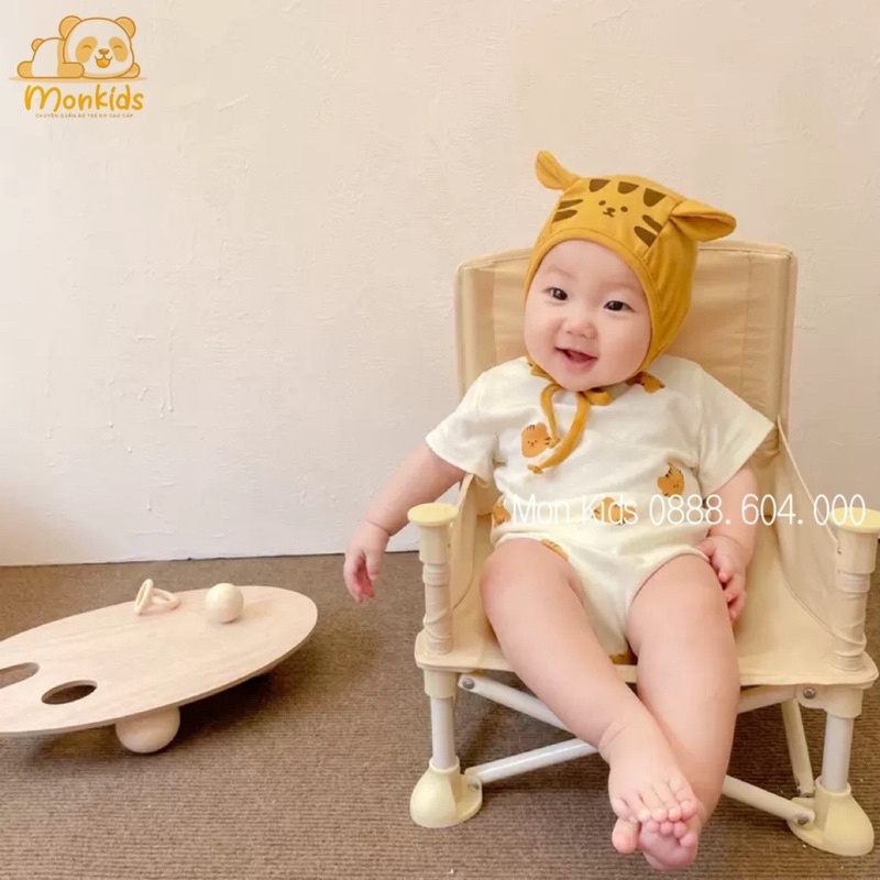 Bộ body cho bé sơ sinh tặng kèm mũ bộ body chip bé trai chất thun lạnh cotton thấm hút mồ hôi bodysuit cho bé