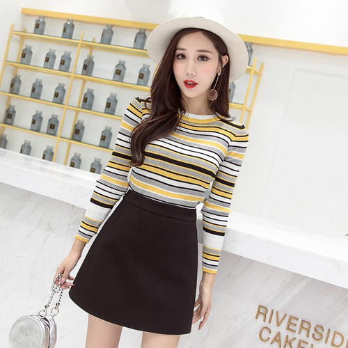 Chân Váy chữ A Ngắn lưng cao có quần trong chất vải tuyết mưa trơn mềm Chân váy ngắn dáng A basic phong cách làm Công sở