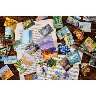 Bộ 46 sticker tranh nghệ thuật E107