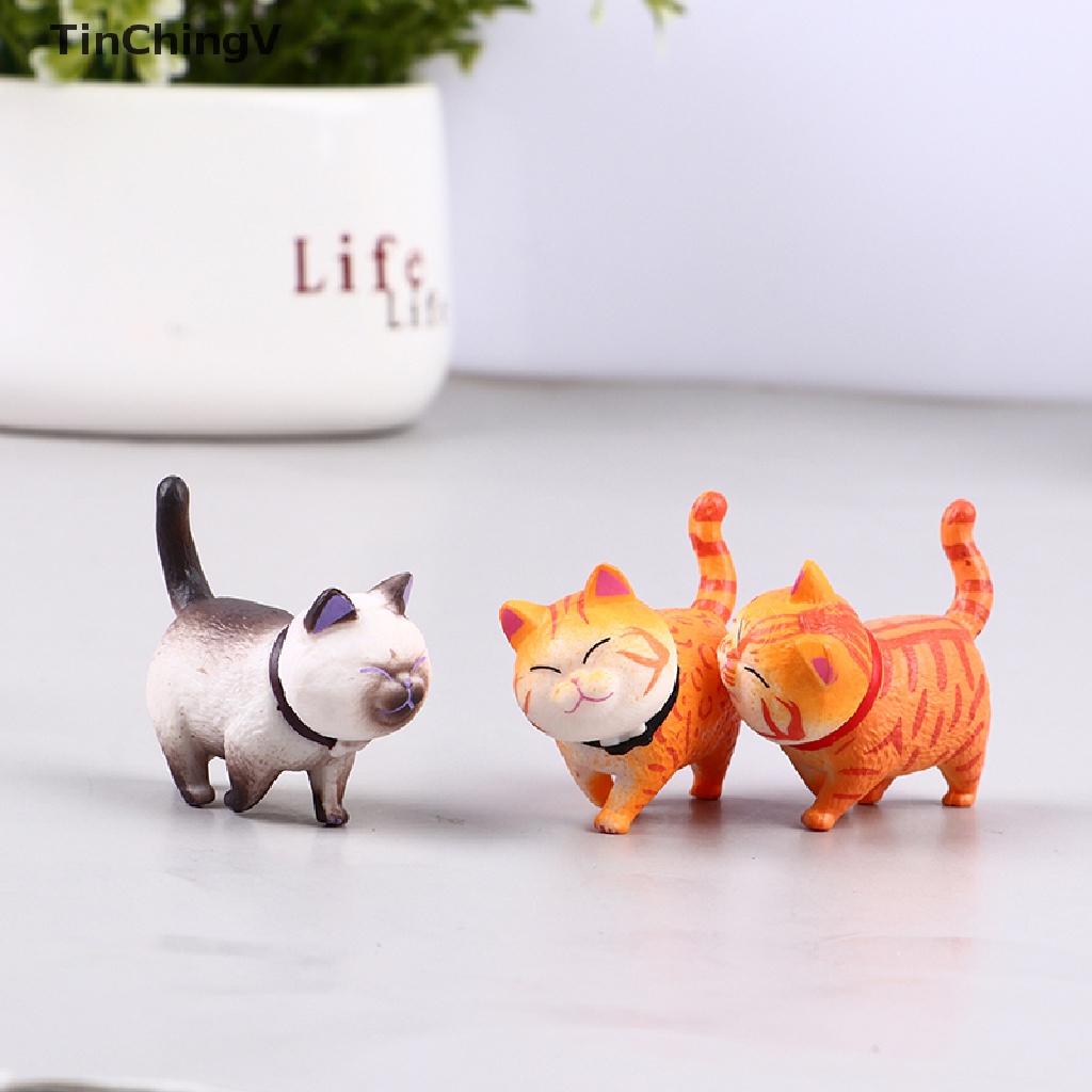 Set 9 Mô Hình Chú Mèo Nhân Tạo 5cm Dễ Thương Trang Trí Nhà Cửa