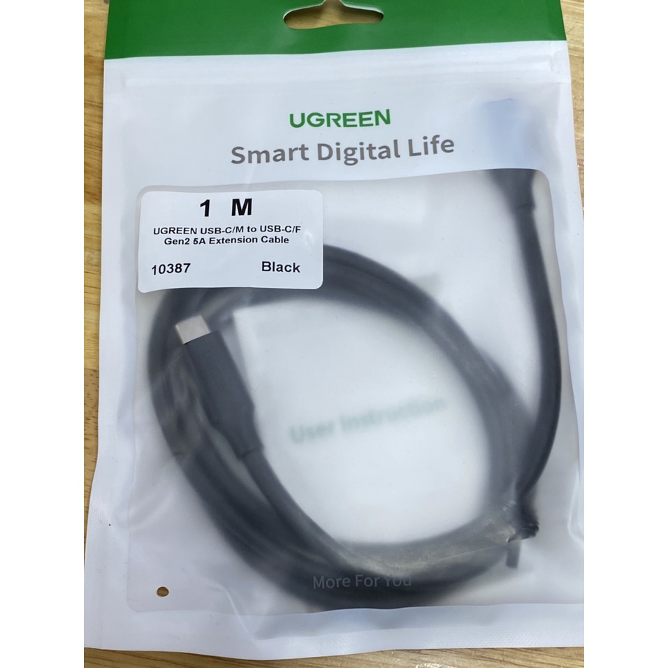 Cáp nối dài USB Type-C 3.1 GEN2 (Male/Female) hỗ trợ 4k@60hz dài 1m Ugreen 10387 cao cấp