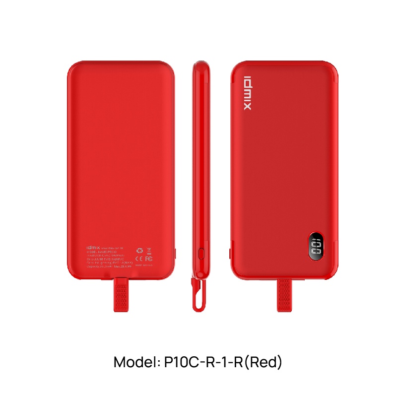 Pin sạc dự phòng Type-C IDMIX – dung lượng 10.000 mAh thiết kế mỏng nhẹ, hỗ trợ sạc nhanh, bảo hành 12 tháng