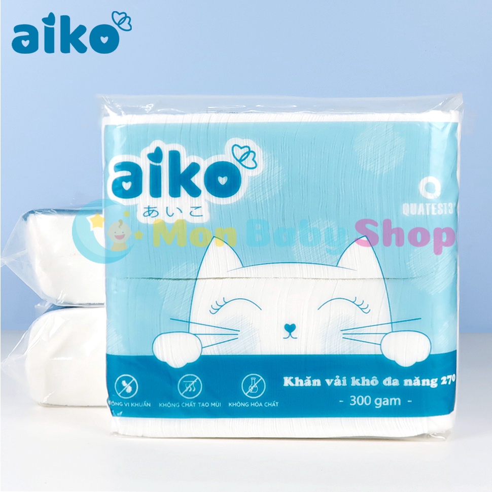 Khăn vải khô đa năng Aiko cho bé (270 tờ)