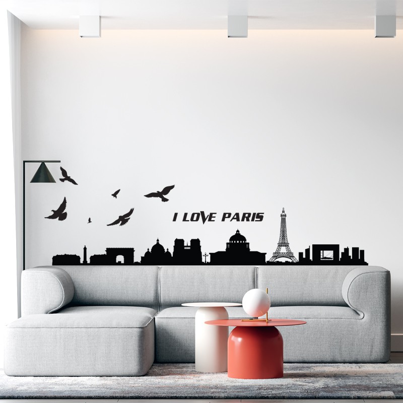 Set Decal Dán Tường Trang Trí Phòng Khách, Phòng Ngủ, Dán Cửa Kính | Decal Chủ Đề Paris