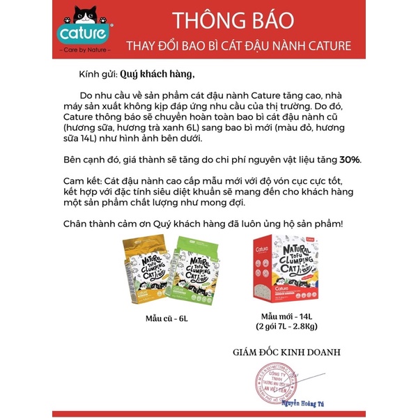 Cát đậu nành Tofu Cature 5,5lít trọng lượng 2,4kg (000455)