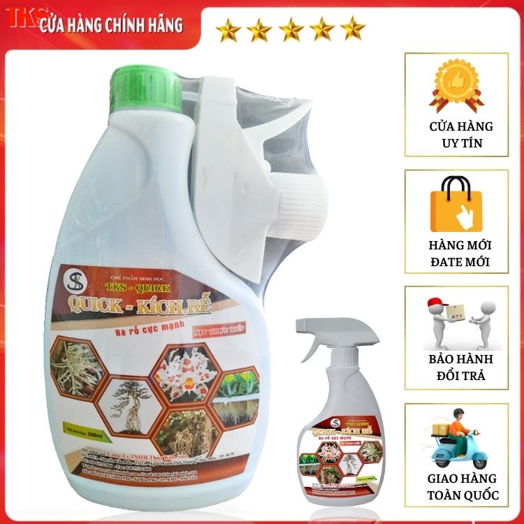 Phân Bón Hữu Cơ Dạng Xịt KÍCH RỄ CỰC Mạnh: Tái Tạo Rễ, Kích Mầm Hiệu Quả TKS-Quick 500ml