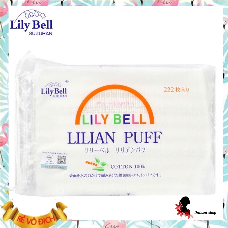 Bông Tẩy Trang Lily Bell Lilian Puff 222 Miếng Nhật Bản
