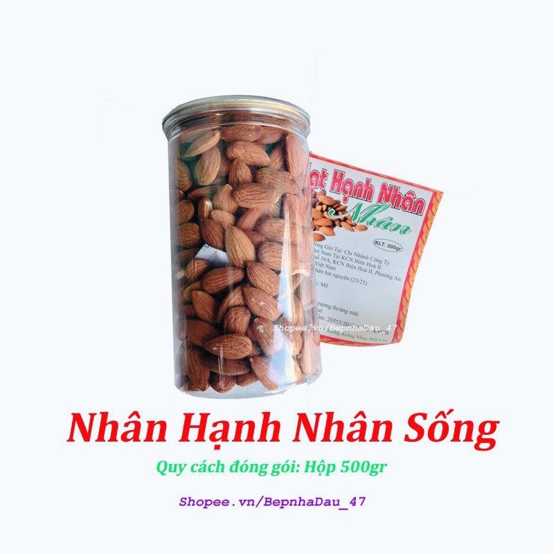 NHÂN HẠNH NHÂN SỐNG NHẬP KHẨU MỸ GIÒN BÉO NGON ĐẢM BẢO CHẤT LƯỢNG NGUỒN GỐC RÕ RÀNG.GIÁ TỐT BỊCH 500GR