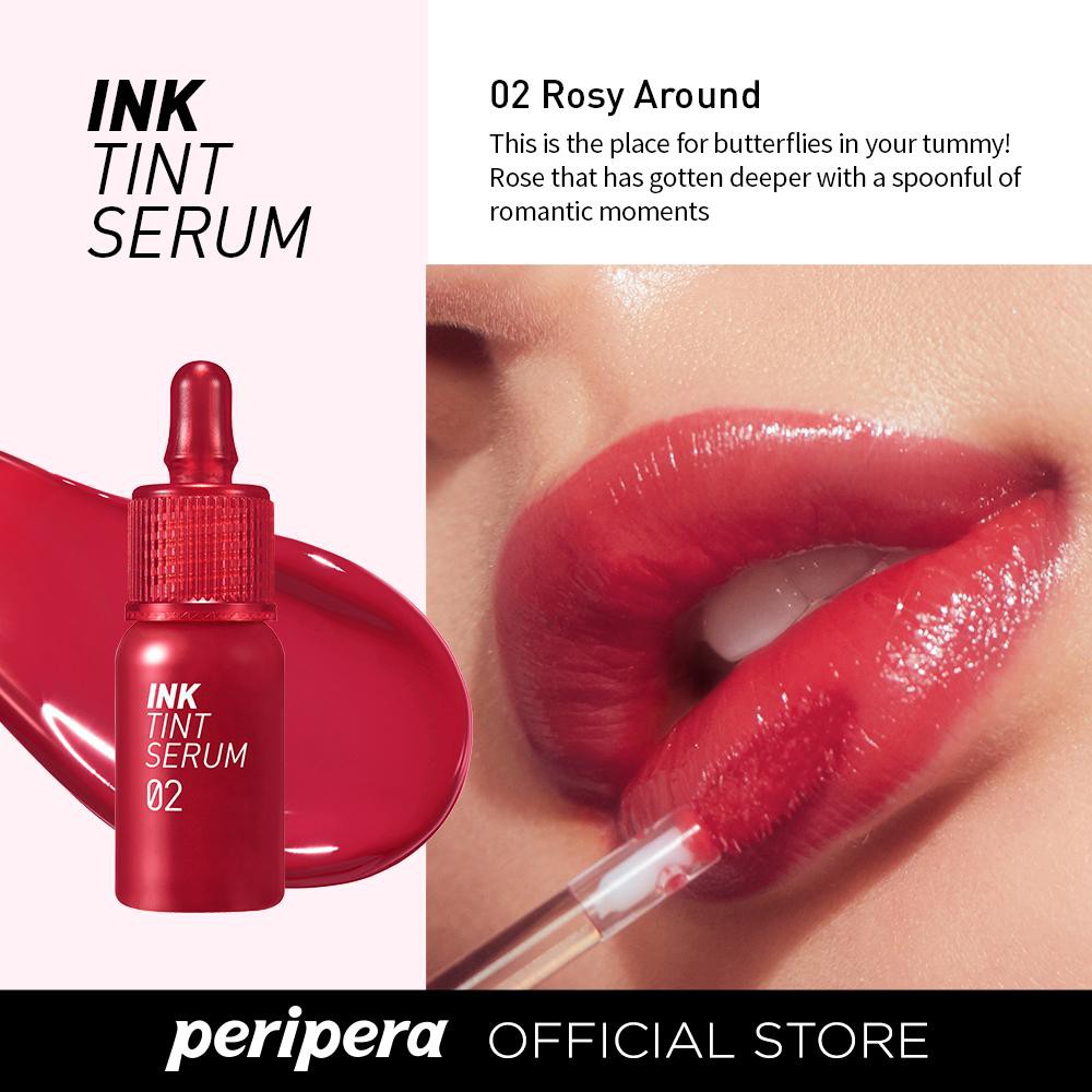 Son Tint Siêu Lì, Có Dưỡng Cho Đôi Môi Mịn Mượt Peripera Ink Tint Serum màu 02 Rosy Around