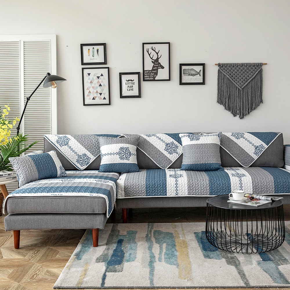 Đệm sofa bốn mùa đệm ghế chống trơn trượt phổ thông trọn bộ bọc ghế sofa phổ thông bọc một bộ khăn bọc đệm lưn