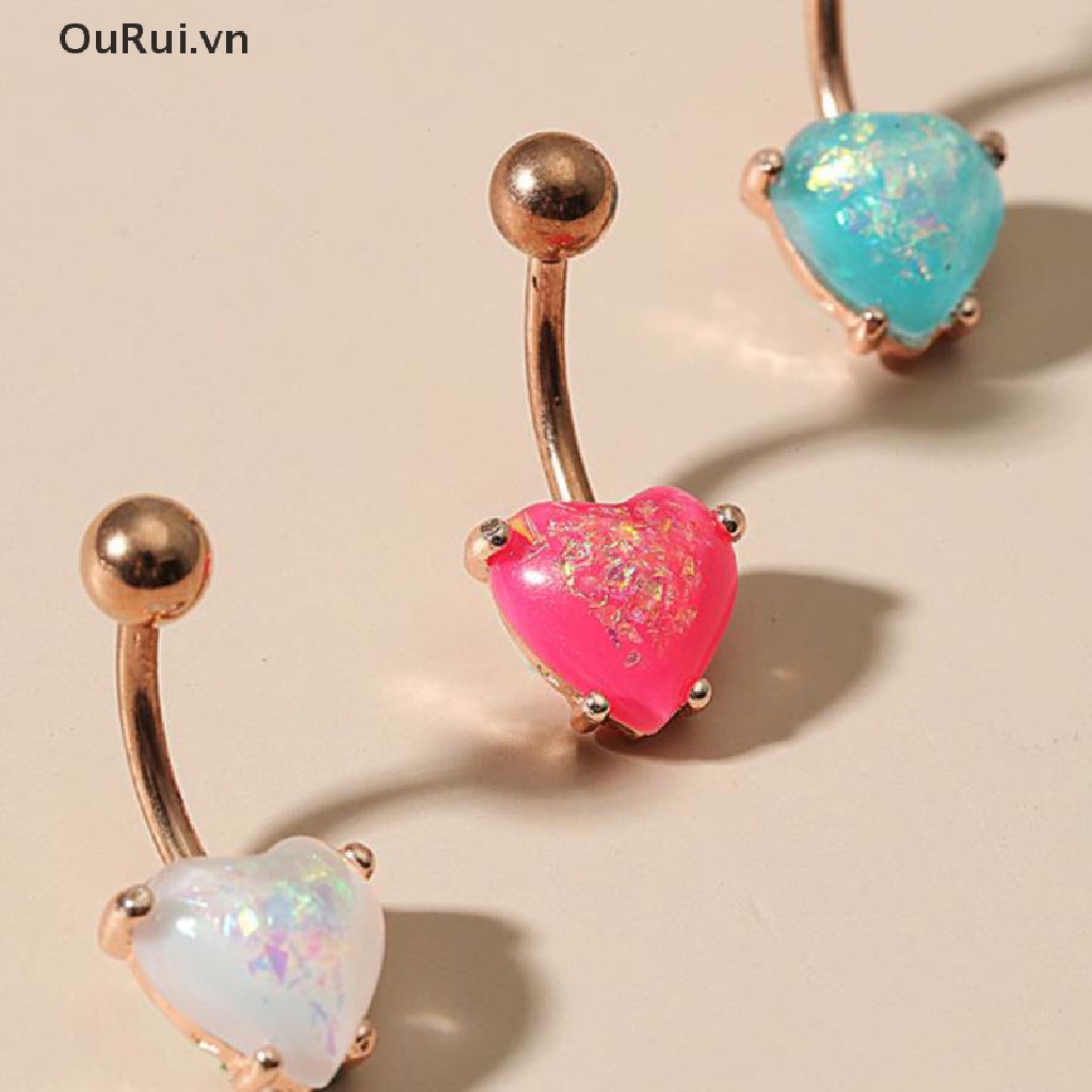 Khuyên Rốn Hình Trái Tim Bằng Thép Không Gỉ