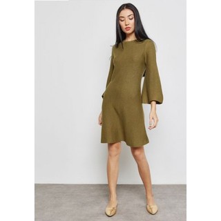 Đầm len tay loe mango có sẵn auth 13073690