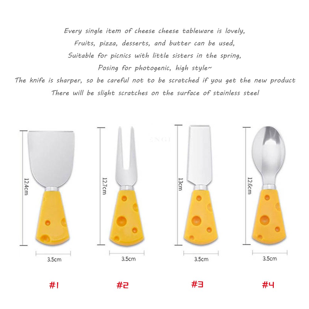 Dụng Cụ Ăn Bằng Thép Không Gỉ Thiết Kế Hình Phô Mai Độc Đáo Tùy Chọn