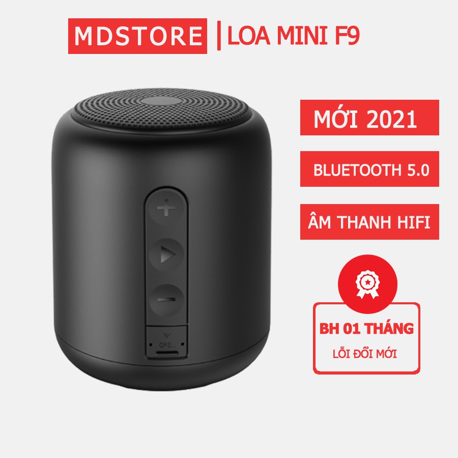 Loa bluetooth mini F9, loa không dây mini âm thanh HIFI, chống nước, khoảng cách kết nối 10m, hỗ trợ thẻ nhớ