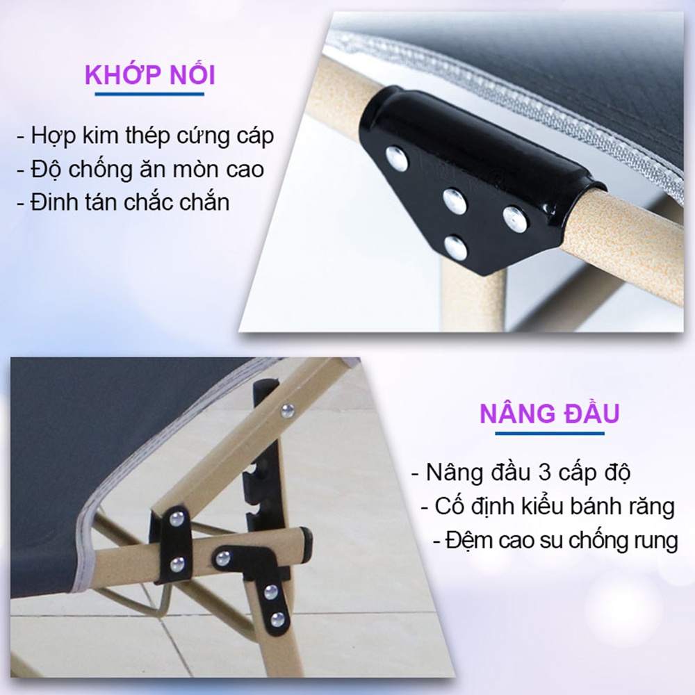 Giường xếp vải bạt, Gọn nhẹ, dễ sử dụng - Hàng chính hãng NIKITA