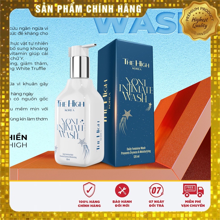 dung dịch vệ sinh yoni las beauty, tinh chất phụ khoa the high chat 120ml