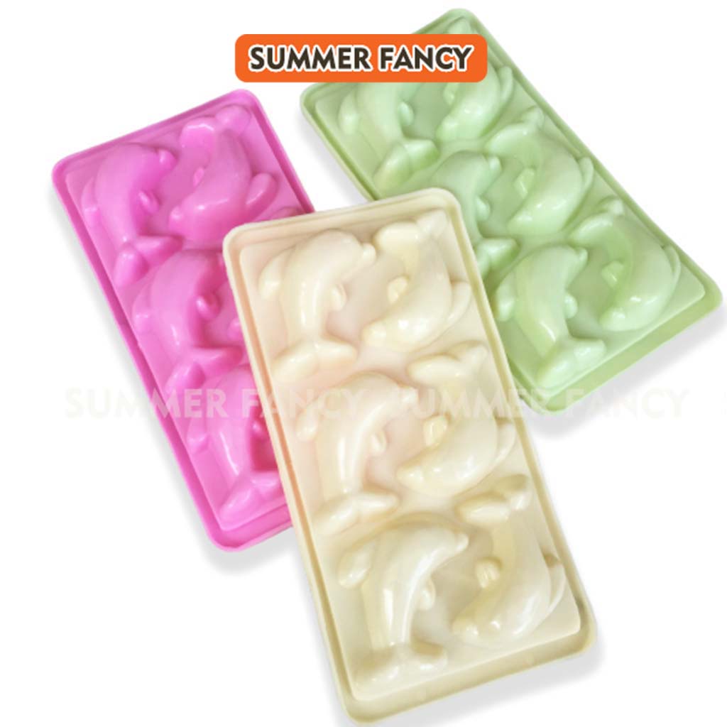 Khuôn thạch 6 con cá heo, khay đá hình cá heo - Dolphin ice tray - jelly mold VT-KD06