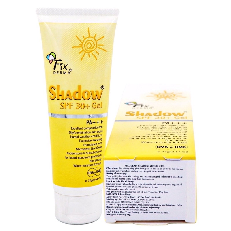 (nhập khẩu) Kem chống nắng Fixderma Shadow Spf 50+ Cream 75g