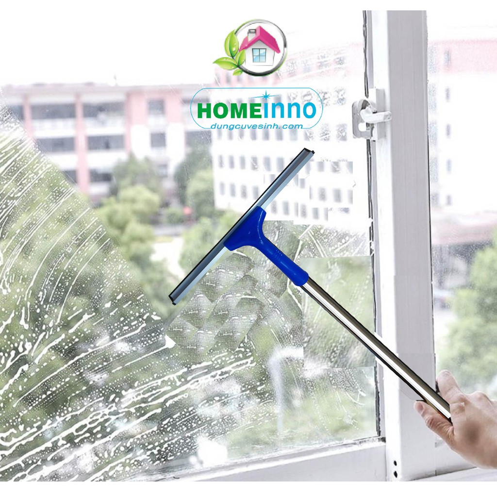 Cây Gạt Nước Lau Kính Chuyên Dụng Lưỡi Cao Su 35cm Cầm Tay Nhựa Homeinno