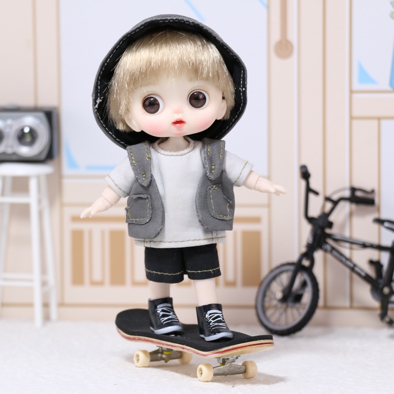 Búp Bê Bé Trai Kiểu Nhật Dễ Thương 14cm Tỉ Lệ 1/12 OB11