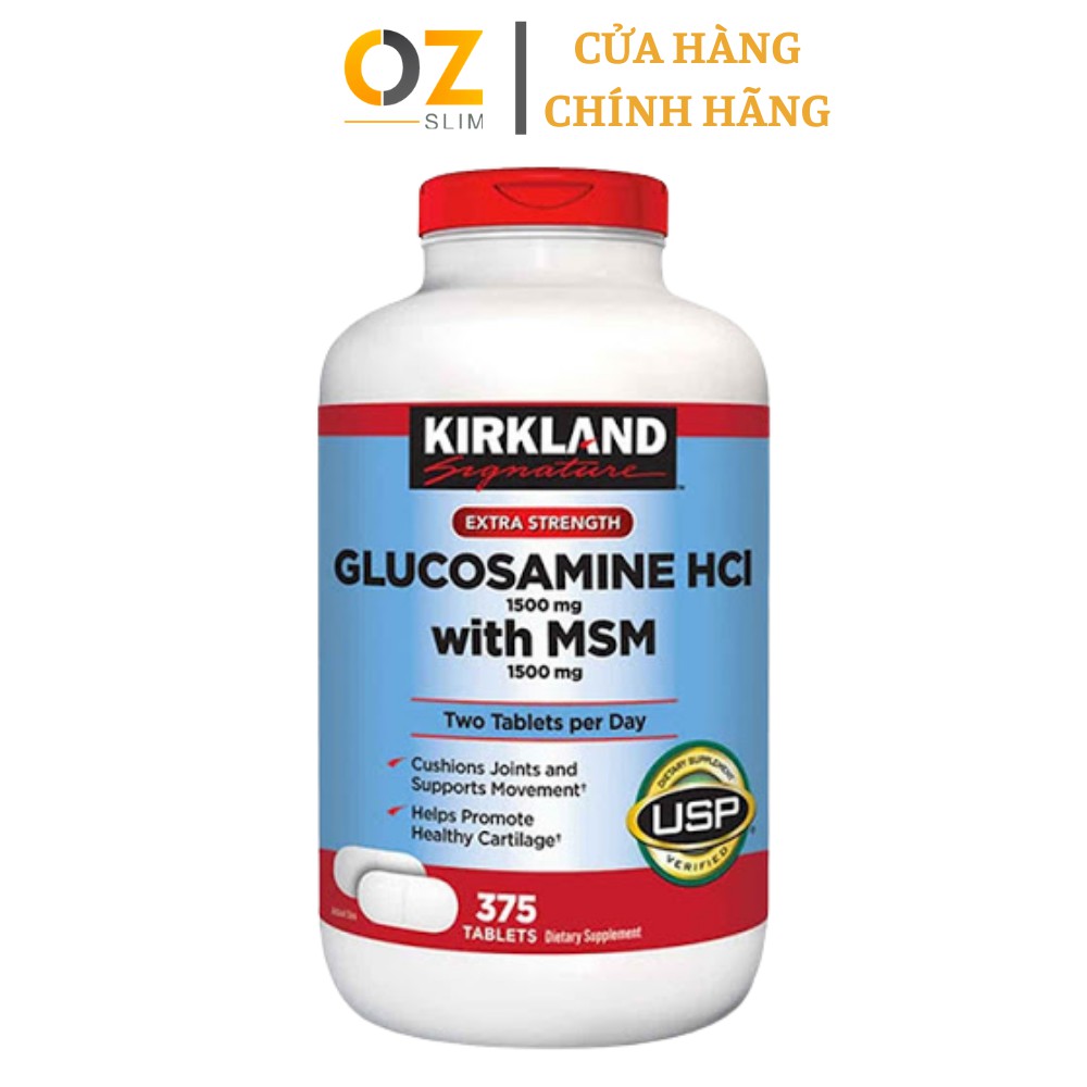 Viên Uống Hỗ Trợ Xương Khớp Kirkland Glucosamine HCL 1500mg With MSM 1500mg Hộp 375 Viên