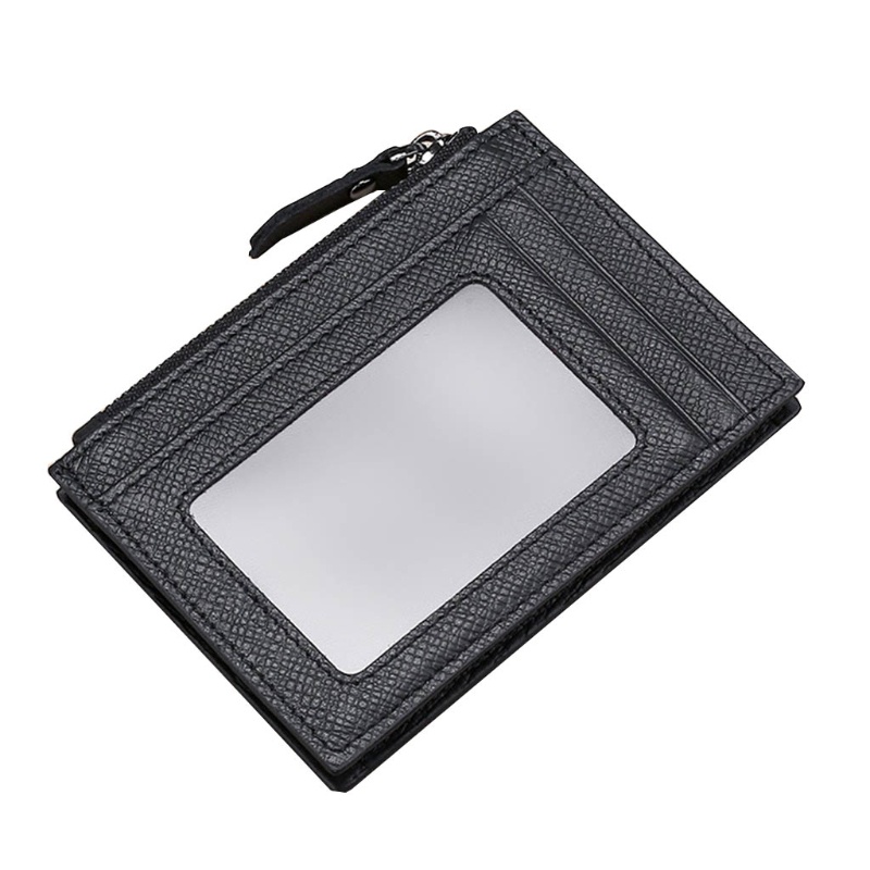 Ví da đựng thẻ tín dụng RFID có khóa kéo dành cho nam nữ