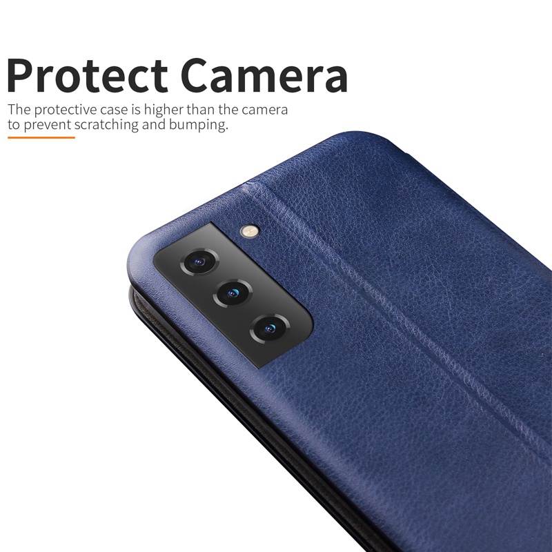 Ốp Điện Thoại Da PU Kiểu Ví Lật Từ Tính Có Đế Cho Samsung Galaxy S20 S21 S22 Plus Ultra FE 5G