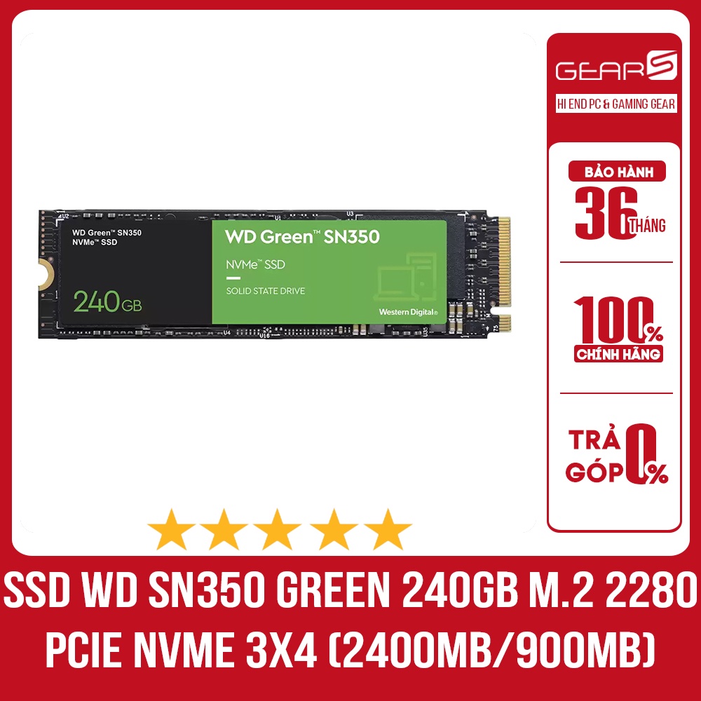 Ổ Cứng SSD WD Green SN350 240GB PCIe NVMe Gen3x4 - Bảo hành chính hãng 36 Tháng | WebRaoVat - webraovat.net.vn