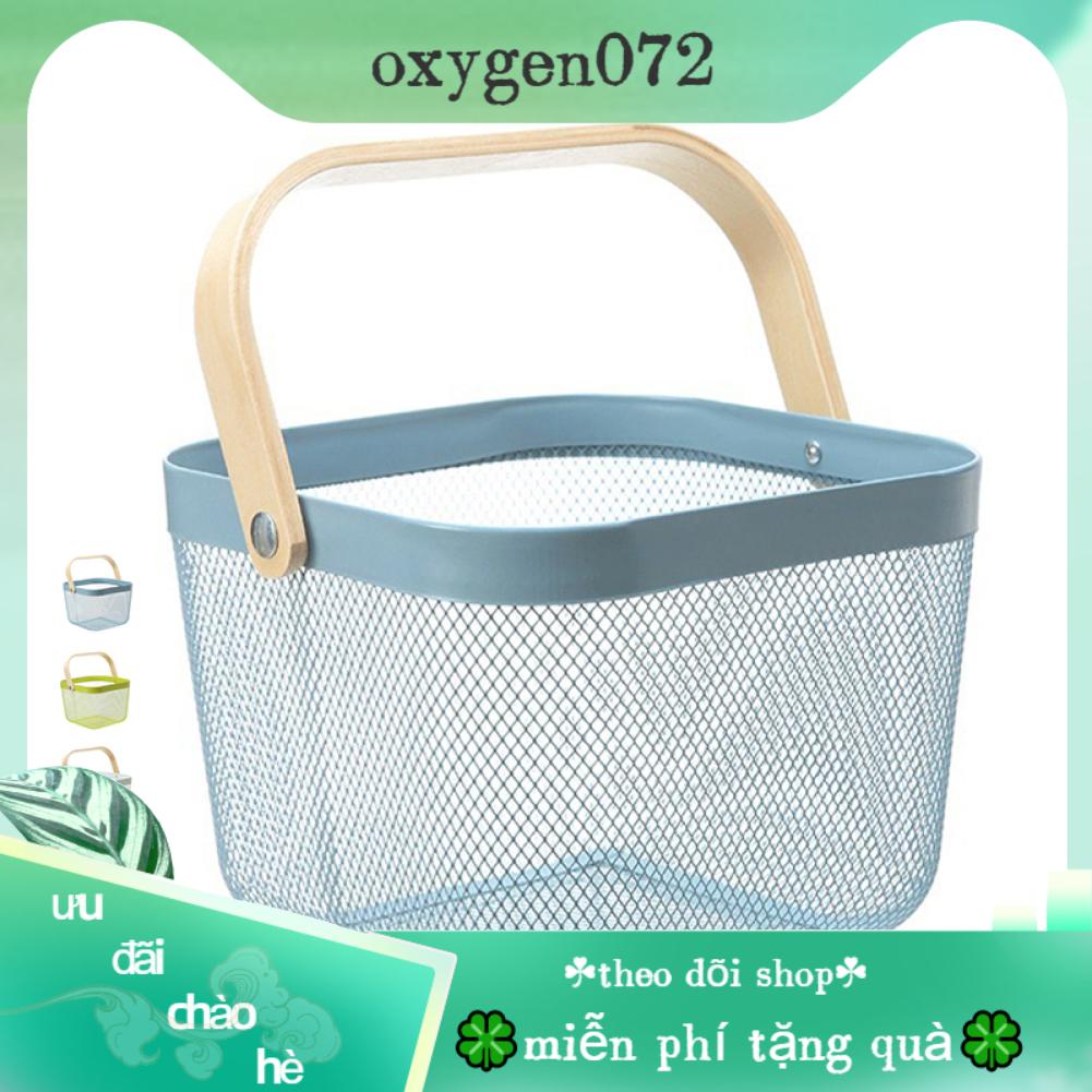 Oxygen072 Trái cây Colander Chất liệu kim loại Tay cầm tay thoải mái Mang Rổ đựng rau quả thực tế chống chịu được cho nhà bếp