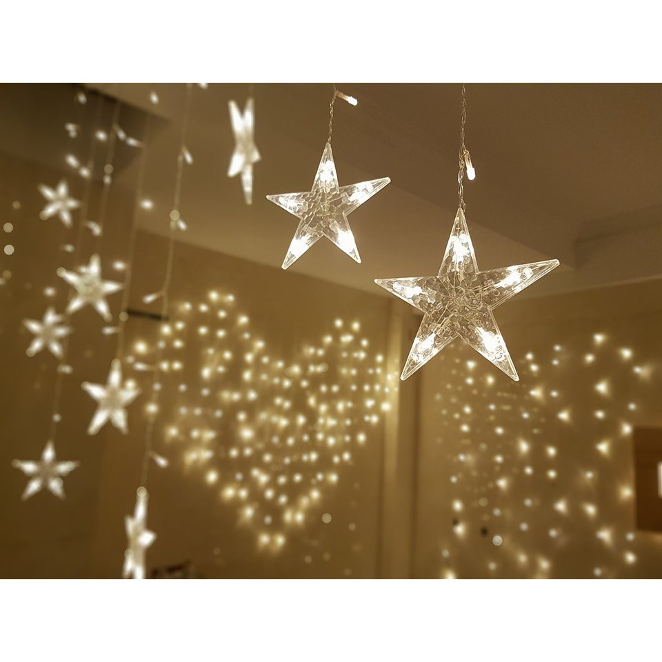 Đèn rèm trái tim  trang trí siêu đẹp kích thước 1.5x1.8m